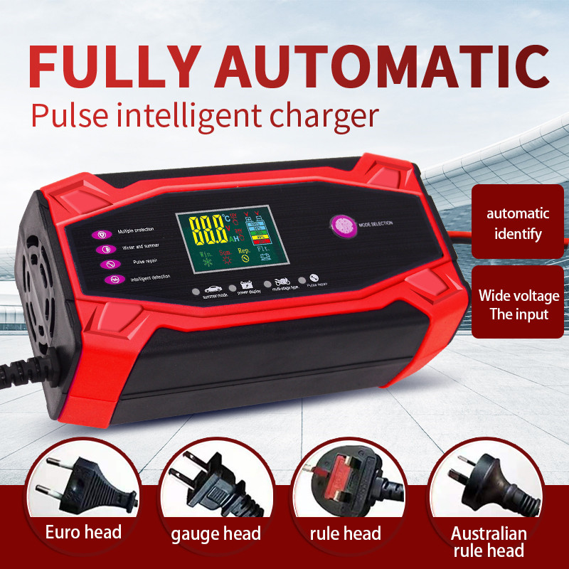 Car/motorcycle battery charger Universal red charger (english version)